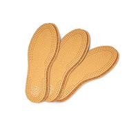Paquete de 3 Pares de Plantillas Premium para Zapatos Hechas de Cuero de Oveja con Curtido Vegetal de y Corcho Natural, Elegantes y Cómodas, Set Pecari Cork de Kaps (Mujer 36 EUR)