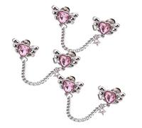 Paquete de 3 pasadores de ajuste de cintura con forma de corazón y diamantes de imitación para mujer, pantalones vaqueros, sin costura, ajustador de jeans, talla única, como se describe, como se