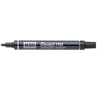 Paquete de 3 Pentel N50 Marcadores Permanentes - Negro - Punta Redonda 1.5-2mm Línea N50-A