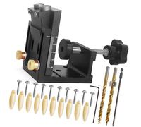 Paquete de 3 piezas de metal permanente manual de construcción manual con plan de precisión para taladrar agujeros en armarios de madera, muebles y estantes, manualidades de muebles