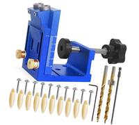 Paquete de 3 piezas de metal permanente manual de construcción manual con plan de precisión para taladrar agujeros en armarios de madera, muebles y estantes, manualidades de muebles