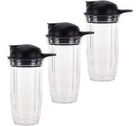 Paquete De 3 Piezas De Repuesto De Taza Y Tapa For Llevar De 24 Oz, Compatibles Con NutriBullet, Licuadora Pro 1000 De Gran Capacidad