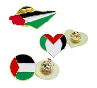 Paquete de 3 pines de solapa de bandera de Palestina, pines de solapa de metal pequeño de bandera de Palestina, pines de sandía de Palestina, pin nacional, 3pcs