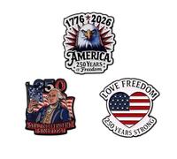 Paquete de 3 pines de solapa patrióticos del 250 aniversario de Estados Unidos, 1776 2026 "250 años de libertad", juego de pines conmemorativos del Día de la Independencia y Día de los Patriotas 250