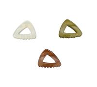 Paquete de 3 pinzas pequeñas de 1.8 pulgadas, pinzas triangulares huecas para mujer, paquete de garras medianas para peinar el cabello grueso y fino rizado, verde, blanco y marrón
