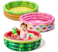 Paquete de 3 piscinas inflables de 45 x 10 pulgadas, sandía, piña y magdalenas, piscina para niños, diversión estacional, piscina de agua interior y exterior, piscina de bebé, piscina de bola