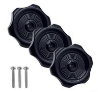 Paquete de 3 pomos de ventana RV con 2 1/4 pulgadas de diámetro y eje de 1 pulgada para un reemplazo rápido (negro)