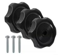 Paquete de 3 pomos de ventilación para ventana de caravana con eje de 1 pulgada, accesorios de repuesto adecuados para varios mecanismos de ventana de caravana (negro)
