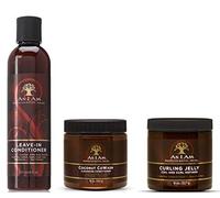 Paquete de 3 productos As I Am Naturally - Acondicionador de lavado de coco de 473 ml, acondicionador sin enjuague de 236 ml y gel para rizar de 236 ml