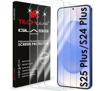 Paquete de 3 protectores de pantalla de vidrio templado compatibles con TECHGEAR Galaxy S24 Plus / S24+ 5G, borde redondo 2.5D, dureza 9H, claridad de cristal, resistente a los arañazos, sin burbujas