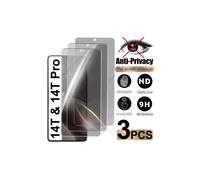 Paquete de 3 protectores de pantalla de vidrio templado con privacidad, compatibles con Xiaomi Mi14T/13T/12T/11T Pro/12/11Lite, protección de