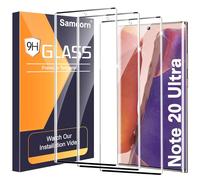 Paquete de 3 protectores de pantalla para Galaxy Note 20 Ultra, vidrio templado 9H, soporte ultrasónico de huellas dactilares, curvado 3D, HD transparente, resistente a los arañazos para Samsung