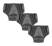 Paquete de 3 Reutilizables Pantalones de plástico para incontinencia para adultos,Bragas Pantalones cómodos unisex de EVA para incontinencia(Gray,Small)