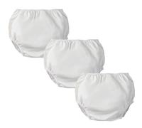 Paquete de 3 Reutilizables Pantalones de plástico para incontinencia para adultos,Bragas Pantalones cómodos unisex de EVA para incontinencia(White,Small)