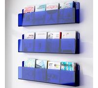Paquete de 3 revisteros y folletos de acrílico C para montaje en pared ajustable de 16 y 47 pulgadas, soporte de exhibición de libros Slish para el hogar y la oficina, diseño moderno
