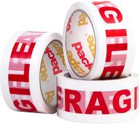 Paquete de 3 rollos de cinta de embalaje frágil (48 mm x 66 m)