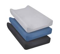 Paquete de 3 sábanas bajeras para cuna, funda para cambiador para cuna de bebé, fundas de colchón suaves y transpirables, color sólido