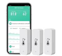 Paquete de 3 sensores de humedad de temperatura WiFi: monitor inalámbrico de temperatura y humedad con notificación de aplicación, exportación gratuita de almacenamiento de datos, termómetro interior