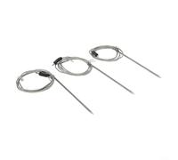 Paquete de 3 sensores de sonda de carne de repuesto para termómetro de barbacoa con conector Dc2.5, cable trenzado de acero inoxidable resistente a altas temperaturas, para asar horno, monitoreo de