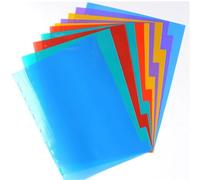 Paquete de 3 separadores de archivos A4, 10 divisores de carpetas, carpeta de arco de palanca preperforada, separadores de carpetas de plástico