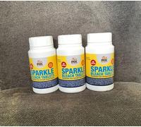 Paquete de 3 tabletas de lejía brillante, máxima resistencia, 40 tabletas por botella. Fabricado en el Reino Unido