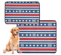 Paquete de 3 tapetes para orina de perro, almohadillas antideslizantes para asiento de coche, 20 x 24 pulgadas, papel tapiz patriótico a rayas