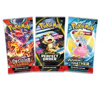Paquete de 3 tarjetas de Pokémon, paquete de regalo, 3 paquetes de refuerzo surtidos de Mega Evolutions y juegos escarlata y violeta, autenticado por TCG Dragon