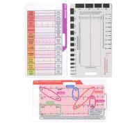 Paquete de 3 tarjetas de reglas ECG de 7 niveles, guía portátil para análisis del ritmo cardíaco, herramienta de referencia corta, tamaño de bolsillo, guía compacta para evaluación cardiovascular