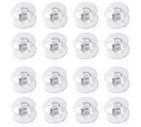 Paquete de 30 bobinas de plástico transparente para máquina de coser, bobinas transparentes universales con estuche de bobina, accesorios para máquina de coser (transparente)