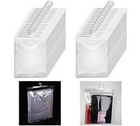 Paquete de 30 bolsas de almacenamiento colgantes con gancho, bolsas de plástico transparente de 12 x 10 pulgadas, bolsa de libros, kit de suministros escolares, organización de aula para aula,