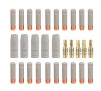 Paquete de 30 boquillas de soldadura industrial, puntas recubiertas precisas adecuadas para antorchas de 15 AK que mejoran la durabilidad, boquilla de soldadura precisa para flujos estables