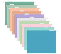 Paquete de 30 carpetas colgantes para archivar, tamaño carta con pestañas ajustables de 1/5 corte, 10 colores seleccionados, organizador de carpetas de archivos para archivadores, oficina, hogar