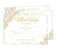 Paquete de 30 certificados de matrimonio con bordes de lámina dorada de 8.5 x 11 pulgadas, certificado de boda en blanco que espera propuestas de matrimonio para ceremonia de boda