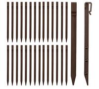 Paquete de 30 clavijas de plástico para jardín resistentes para sujetar la cubierta inferior de la red de jardín (café)