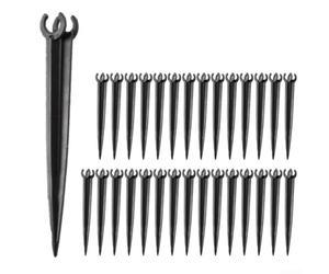 Paquete de 30 estacas ajustables de soporte de riego por goteo para tubos de /4 pulgadas, soportes de clavijas de riego de jardín para parche de verduras, cama de flores, anclajes de manguera de