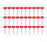 Paquete de 30 etiquetas de plástico para plantas con escritura para personalización y uso duradero en jardines y patios (rojo)