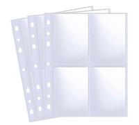 Paquete de 30 Fundas Para Tarjetas Fotográficas de 2.5 x 3.5 Pulgadas Para Carpeta A5 de 6 Anillos, Fundas Transparentes Para Tarjetas Fotográficas K-pop, Páginas de Fotos de Doble Cara de 4 Bolsillos