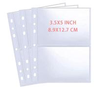 Paquete de 30 Fundas Para Tarjetas Fotográficas de 3.5 x 5 Pulgadas Para Carpeta A5 de 6 Anillos,Fundas de Fotos 2 Páginas de Fotos de Doble cara,Protector de Hojas de Fotos Carga Superior Para Fotos