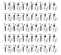 Paquete de 30 ganchos de tornillo para montaje en techo, tiras de luz decorativas y luces de cadena para uso en interiores y exteriores (blanco (30))