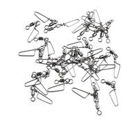 Paquete de 30 giratorios de pesca de acero inoxidable con rodamientos de bolas, bloqueo rápido para líneas de pesca y cometas, rotación suave bajo tensión (4/0)