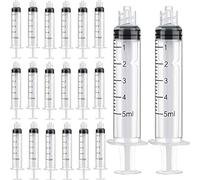 Paquete de 30 Jeringa Luer Lock de 5ml, Jeringa de Plástico Sellada Individualmente de 5 ml Sin Aguja para Laboratorios Científicos, Resina epoxi, Manualidades, Alimentación de Mascotas (5 ml)