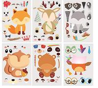 Paquete de 30 pegatinas para crear animales del bosque, suministros de fiesta para decoración de baby shower y suministros de fiesta de cumpleaños, animales del bosque incluyen zorro, búho, oso,