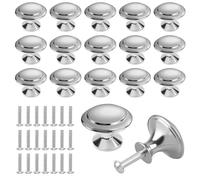 Paquete de 30 pomos redondos para gabinete, 3 pomos de 2,2 cm, pomos de muebles, manijas de acero inoxidable, pomos de cajón elegantes, pomos de puerta de armario, pomos de cajón de hongos, para