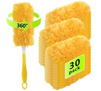 Paquete de 30 recambios para plumero Swiffer Duster 360, kit de plumero resistente con 1 mango, recambios para plumero multisuperficie para limpi