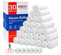 Paquete de 30 rollos de gasa vendas, 4 pulgadas x 4 yardas, suministros médicos de primera calidad y suministros de primeros auxilios, envoltura de vendaje veterinario, envolturas de momia