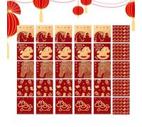 Paquete de 30 sobres rojos para el año del caballo 2026 - Dulces paquetes de la suerte rojos con signos del zodiaco (Hong Bao) para el Año Nuevo Chino - Sobres rotae para el Año Nuevo Chino