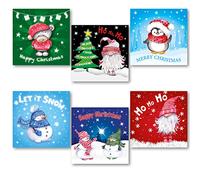 Paquete de 30 tarjetas de Navidad de caridad. Cada paquete de tarjetas de Navidad tiene 6 diseños de parachoques diferentes. Respetuoso del medio ambiente, tarjetas de plástico gratis, sobres y caja.