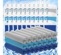 Paquete de 30 Toallas refrescantes de 40"x12",Toallas de Microfibra Suaves y Transpirables para el Cuello,Ideales para Yoga,Deportes,Correr,Entrenar en el Gimnasio,Acampar y Actividades físicas (Colo