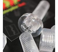 Paquete de 30 tornillos y tuercas de cabeza cilíndrica con ranura en cruz, transparentes, de Plástico Acrílico. M8 x 40mm