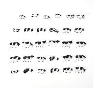Paquete de 30 vacas de escala Ho 1:87, figuras de animales de granja pintadas de plástico para modelos de ferrocarril, diorama, paisaje, construcción, tren, accesorios, detallado, rebaño de ganado